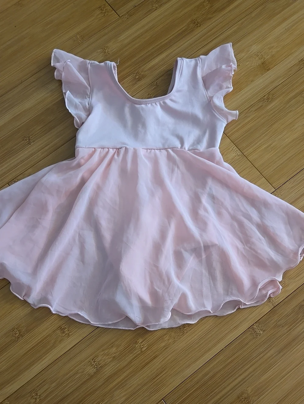 Light Pink Flutter Sleeve Ballet Dance Dress 3-4T